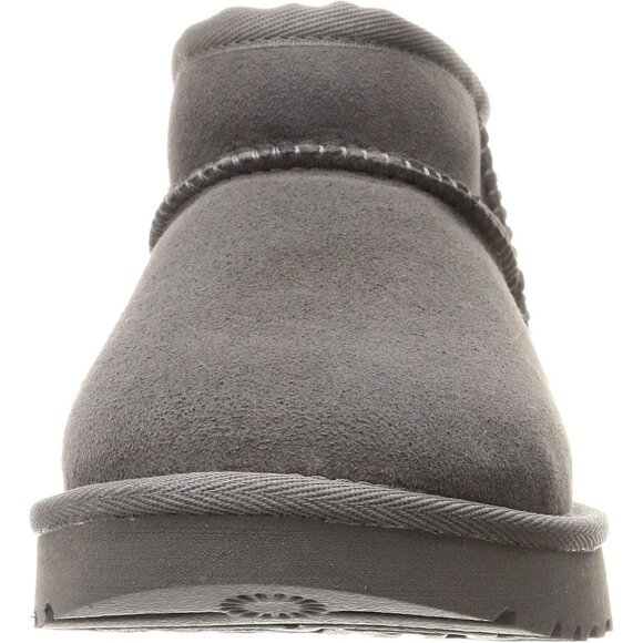 UGG Women's Grey Rounded Toe Sheepskin Lining Classic Ultra Mini Boot - Picture 2 of 7